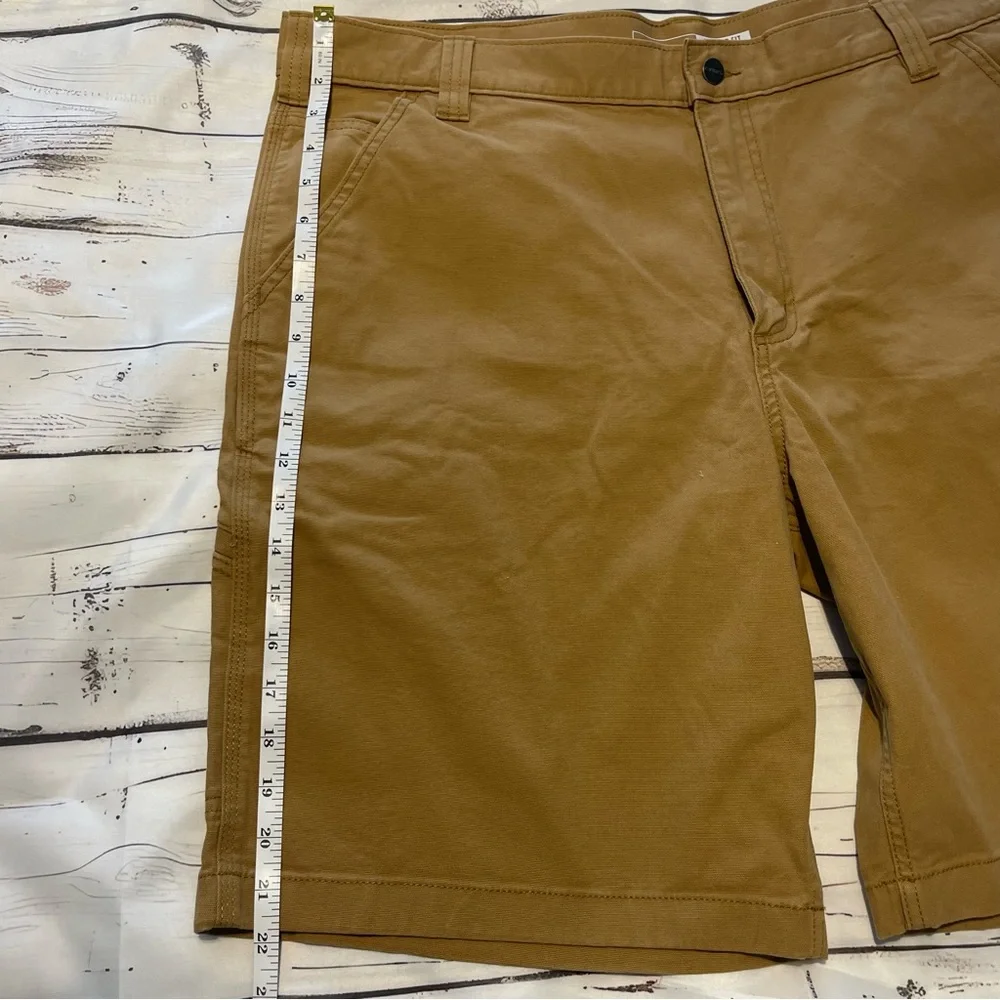 Carhartt Mens Rugged Flex Tan Canvas Work Cargo Shorts Size 40 NWOT
